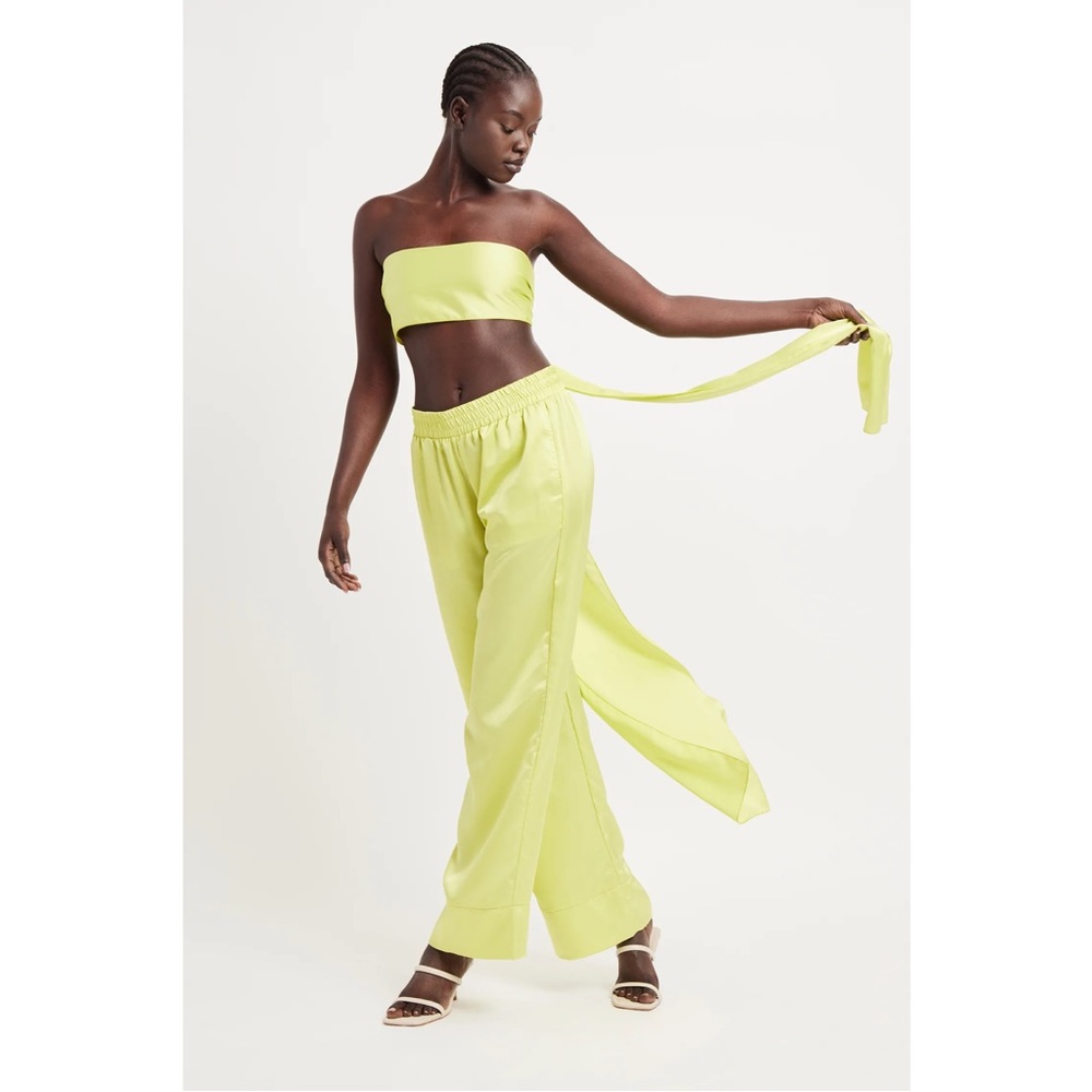 Apparis Set - Sandra Citrus Silk Wide Leg Pants + Wendi Citrus Top